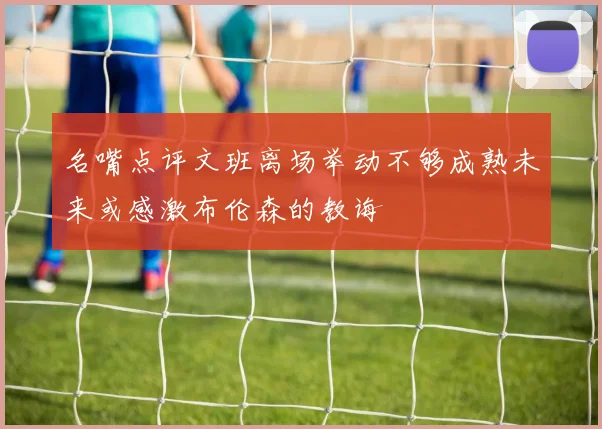 名嘴点评文班离场举动不够成熟未来或感激布伦森的教诲